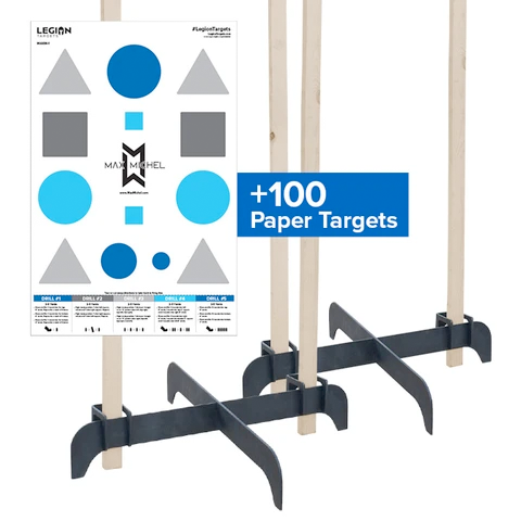 Legion Targets Legion Cross Target Stand Bundle (2 Stands and 100 Paper Targets)